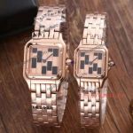 Faux Panthere De Cartier Lovers Watch-All Rose Gold